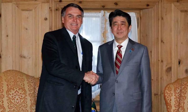 Jair Bolsonaro e Shinzo Abe