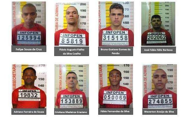 Presos que fugiram da Nelson Hungria neste sábado(foto: Divulgação/Seap) Presos que fugiram da Nelson Hungria neste sábado(foto: Divulgação/Seap)