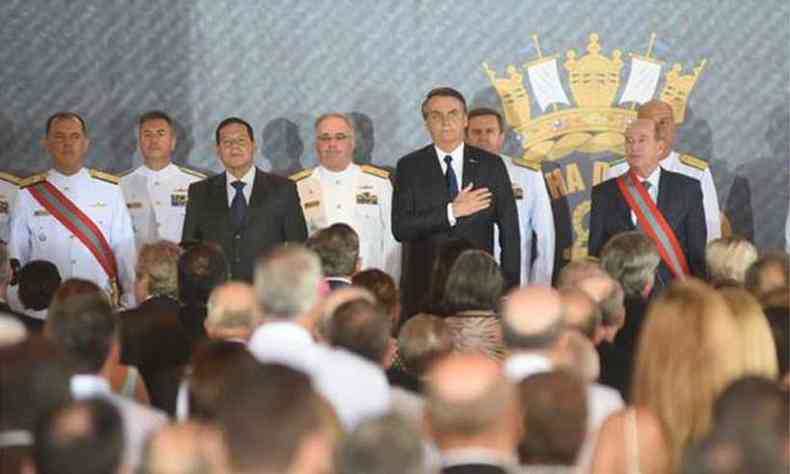 Jair Bolsonaro participou da cerimnia de transmisso do cargo (foto: Ed Alves/CB/D.A Press)