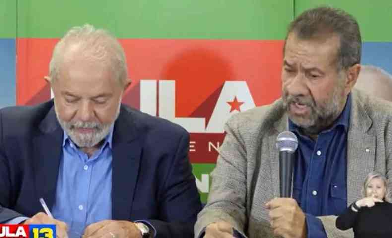Lula e Carlos Luppi durante coletiva