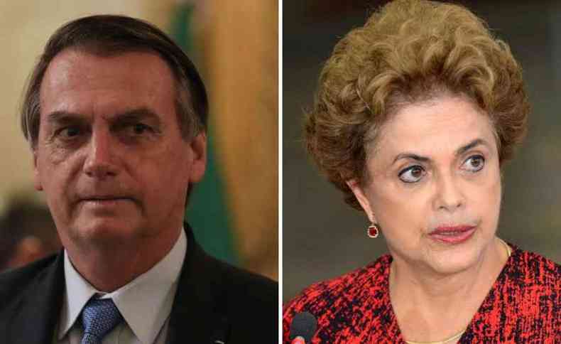 Jair Bolsonaro (sem partido) e Dilma Rousseff (PT)(foto: Agncia Brasil/Reproduo)