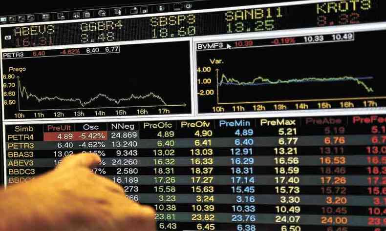 Painel da bolsa de valores: alertas do mercado financeiro soam descompensados (foto: Miguel Schincariol/AFP %u2013 18/1/16)