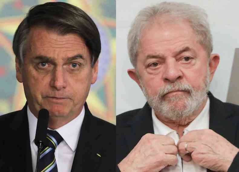 Montagem: Jair Bolsonaro e Lula