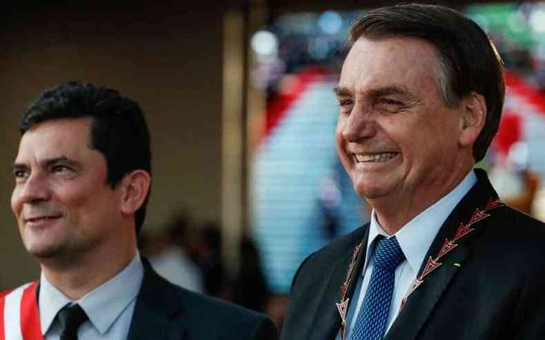 O ex-ministro da Justia e Segurana Pblica , Sergio Moro e o presidente, Jair Bolsonaro,