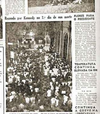 Missa de s�timo dia, na Igreja de S�o Jos�, ganhou destaque nos jornais(foto: Jair Amaral/EM/D.A Press/Reprodu��o)