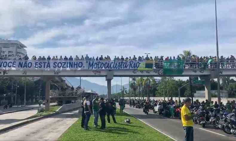 Motociclistas vo se deslocar at o monumento de homenagem aos pracinhas que combateram na Segunda Guerra, no Bairro da Glria(foto: Reproduo/Twitter)