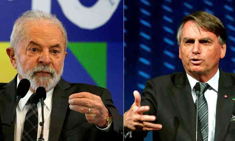 Montagem com Lula e Bolsonaro em debate eleitoral na Band
