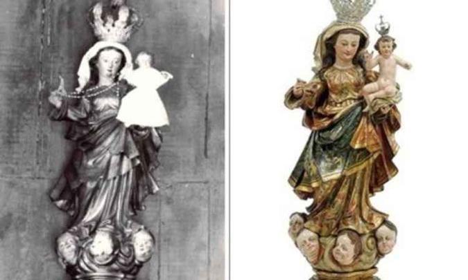 Imagem estava desaparecida desde 1980 e, segundo responsável pela igreja, foi furtada(foto: Reprodução/MPMG) Imagem estava desaparecida desde 1980 e, segundo responsável pela igreja, foi furtada(foto: Reprodução/MPMG)