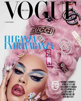 Capa da Vogue Brasil com Gloria Groove usando peruca  la Maria Antonietta