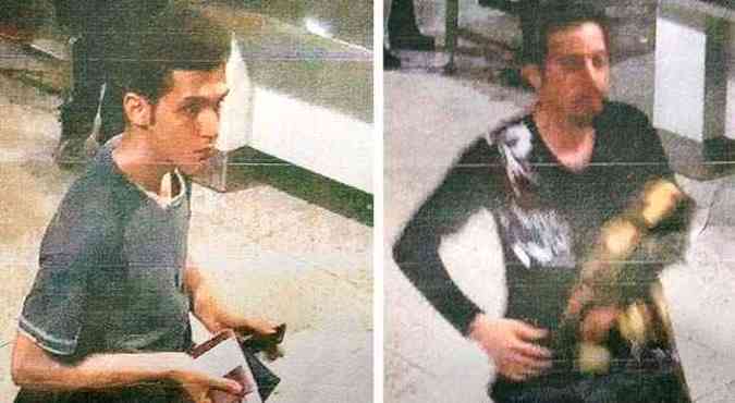 Fotos divulgadas pela polcia da Malsia mostrando os dois homens que embarcaram no voo da Malaysia Airlines com passaportes falsos; Pouria Nour Mohammad Mehrdad  o da esquerda(foto: Malaysian Police / AFP)