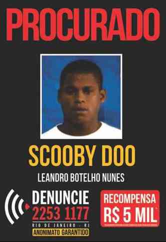 A recompensa para quem tiver informaes sobre Scooby chega a R$ 5 mil(foto: Divulgao/Disque Denncia-RJ)