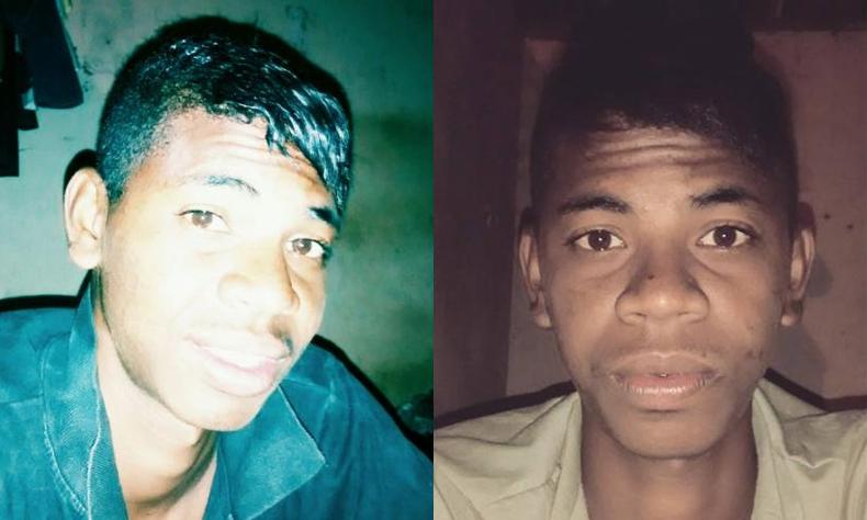 Robervan em duas fotos lado a lado. Ele  um jovem negro de cabelos curtos e alisados. Seus olhos e cabelos so castanhos.