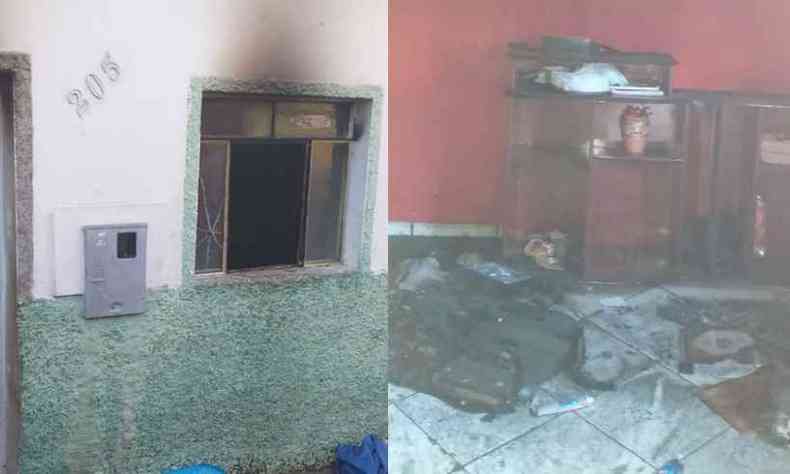Incndio causado por criana ficou concentrado em um quarto, segundo os bombeiros(foto: Divulgao/Corpo de Bombeiros)