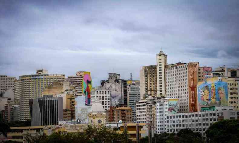  Região Central de Belo Horizonte na manhã deste sábado (24)(foto: Leandro Couri/EM/D.A Press)