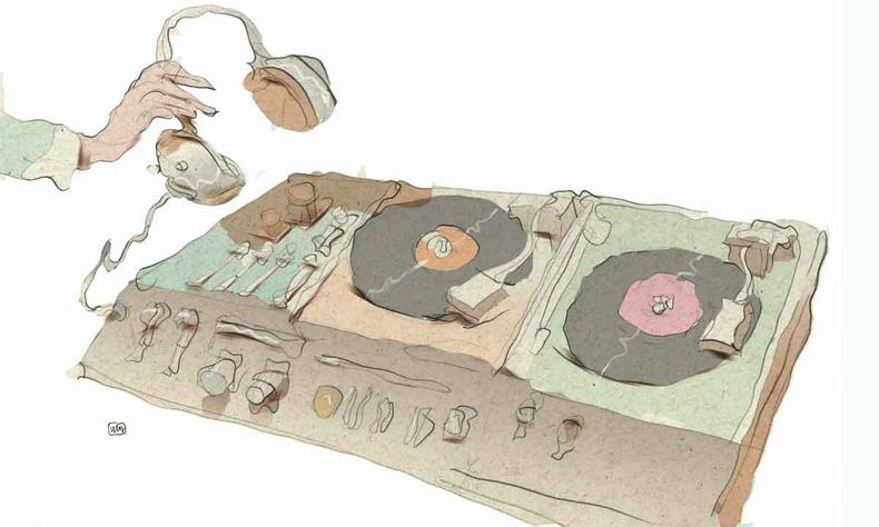 . Ilustração do DJ Vinicius Amaral por Lelis