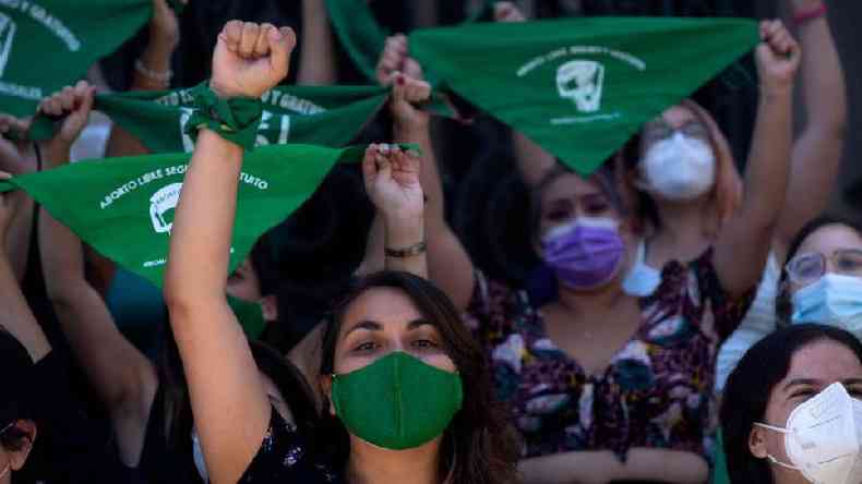 Movimento feminista no Chile tem lutado fortemente pelos direitos reprodutivos da mulher(foto: Getty Images)