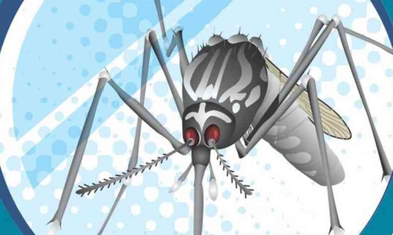 Ilustrao mostra o mosquito da dengue