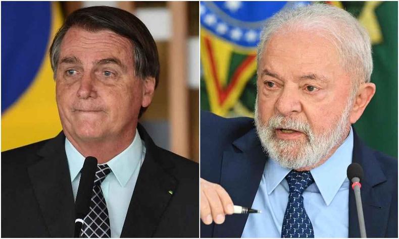 Montagem com Jair Bolsonaro e Lula