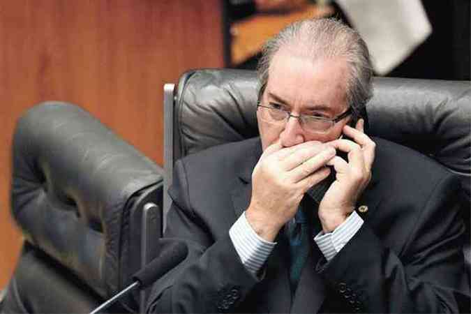Cunha  acusado de ter mentido  CPI da Petrobras quando disse no ter contas bancrias no exterior (foto: Andressa Anholete/AFP)