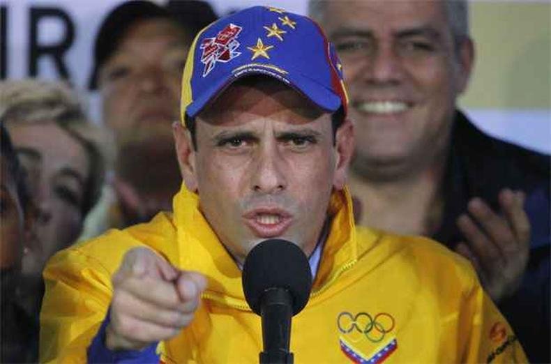 Governador reeleito de Miranda discursa em Caracas: nome forte da oposição para possível eleição(foto: REUTERS/Carlos Garcia Rawlins) Governador reeleito de Miranda discursa em Caracas: nome forte da oposição para possível eleição(foto: REUTERS/Carlos Garcia Rawlins)