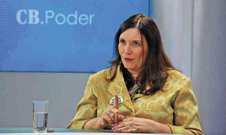 Deputada Bia Kicis (PSL-DF), defensora do presidente Bolsonaro(foto: Vincius Cardoso/Esp. CB/D.A Press %u2013 4/12/19.)