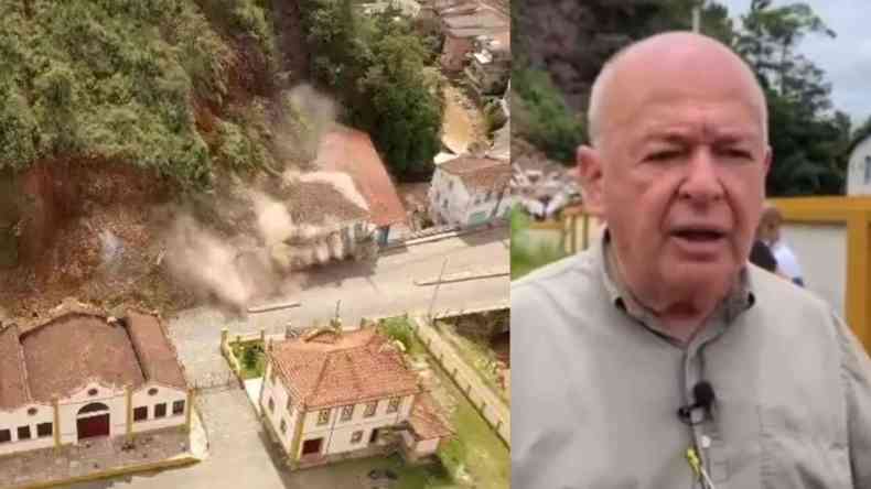 Casas atingidas e prefeito de Ouro Preto