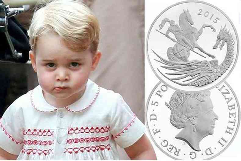 Uma edio limitada de moedas de prata de 5 (cinco libras) foi criada para celebrar o aniversrio do pequeno(foto: Palcio de Kensington)