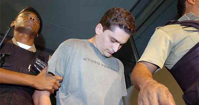 Gustavo Henrique Oliveira Bittencourt quando foi preso depois do acidente(foto: Jackson Romanelli/Especial EM - 02/02/2008)