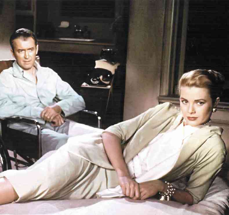 Cena de Janela indiscreta, clssico de Alfred Hitchcock, de 1954, com James Stewart e Grace Kelly(foto: INTERNET/REPRODUO)
