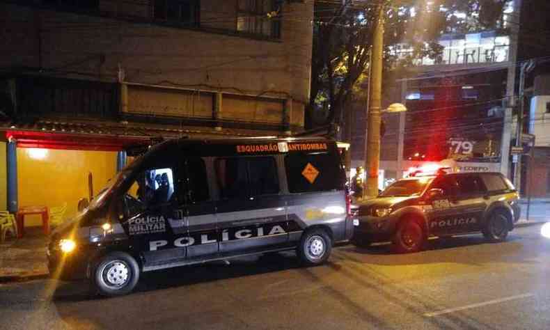 Van do Bope ficou estacionada na Avenida Getlio Vargas, no sentido Savassi(foto: Gabriel Ronan/EM/D.A Press)