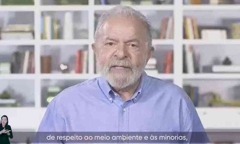 Lula criticou o governo Bolsonaro e lembrou nmeros das gestes passadas(foto: Twitter/ Reproduo )