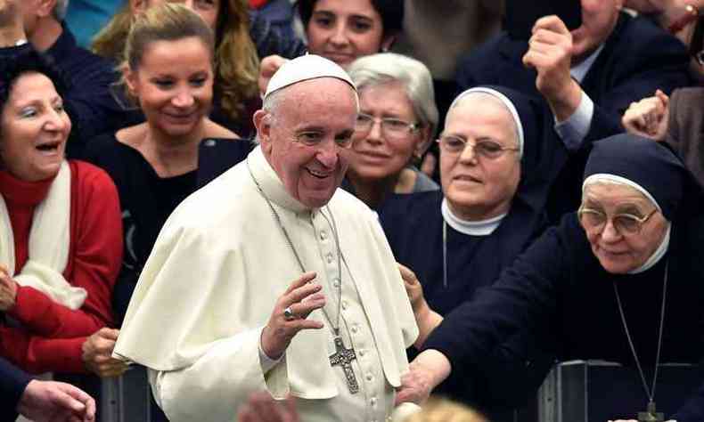 O papa Francisco assopra neste sbado 80 velinhas(foto: AFP / Andreas SOLARO )