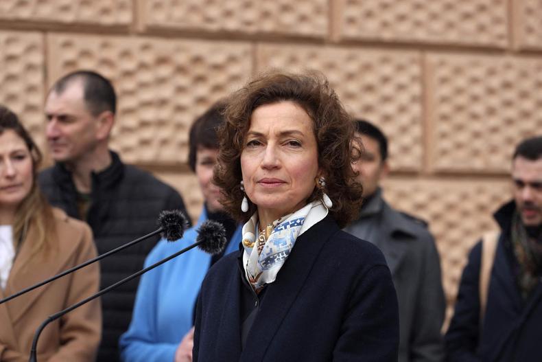 Azoulay, diretora da Unesco, em palestra