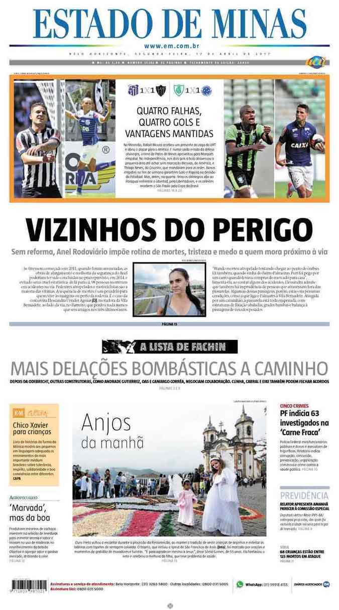 Confira a Capa do Jornal Estado de Minas do dia 17/04/2017