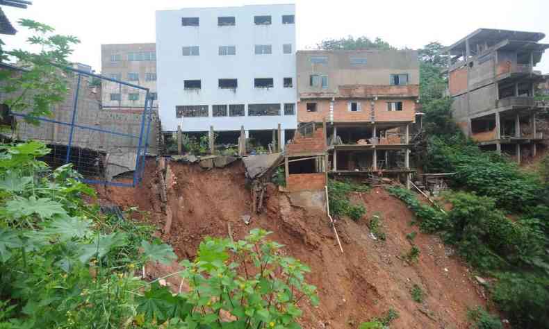 Bairro Novo So Lucas - BH/ MG. Deslizamentos de terra podem causar mortes por soterramento, alm de perdas econmicas, ao atingir casas e comrcios