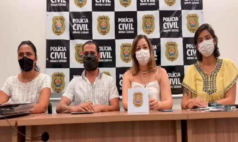 Delegacia de Juiz de Fora prendeu homem que ameaçou a ex-companheira de morte(foto: PCMG) Equipe da Delegacia de Juiz de Fora