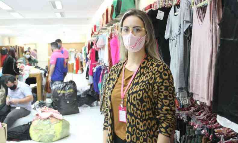 Franciele Parreiras, proprietria da loja, estava ansiosa pela retomada das atividades(foto: Edsio Ferreira/EM/D. A. Press)