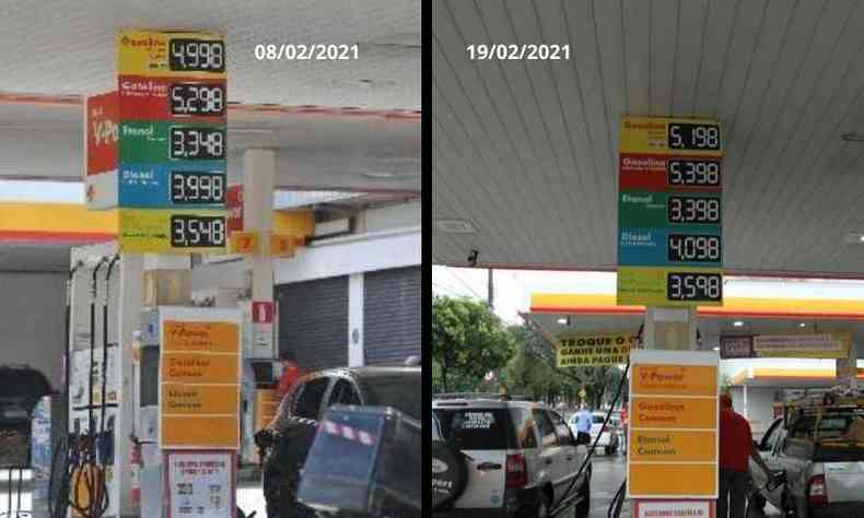 Variao de preos de combustveis em postos de Belo Horizonte. (foto: Montagem/Alexandre Guzanshe/Jair Amaral/EM/D.A Press)