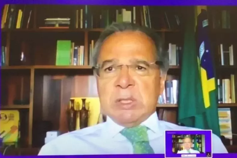 Ministro Paulo Guedes em seminrio via Youtube