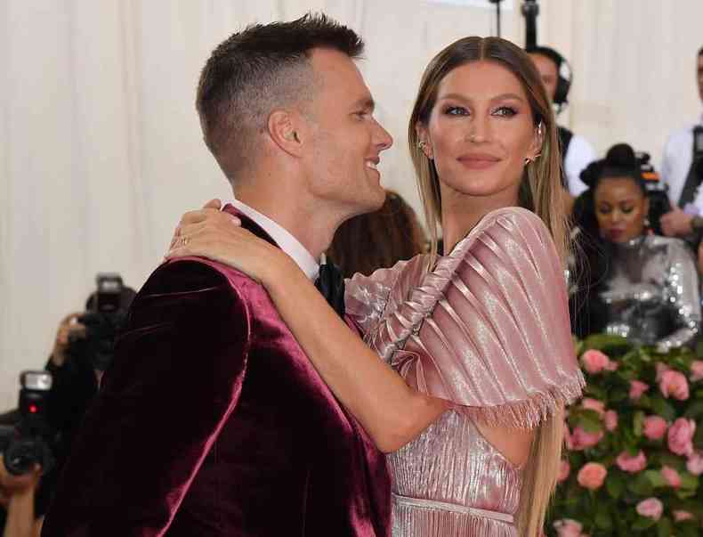 Tom Brady e Gisele Bndchen em 2019, quando chegavam a uma festa em Nova York