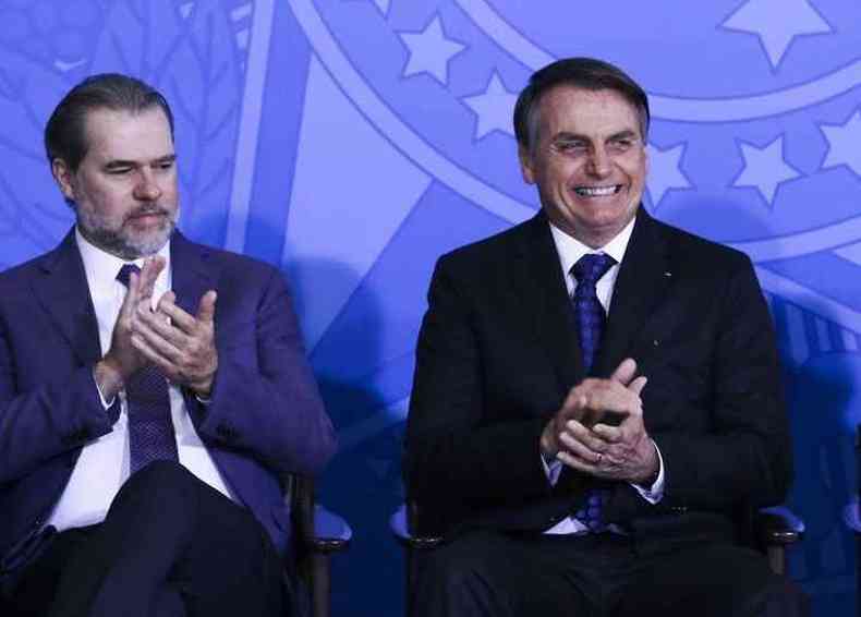 Ministro Dias Toffoli, do STF e presidente Jair Bolsonaro(foto: Valter Campanato/Agncia Brasil)