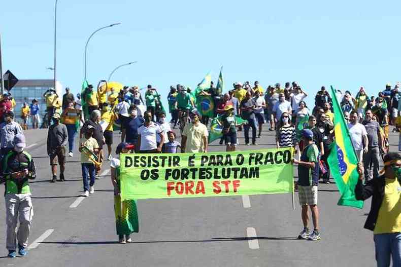 Protesto em Braslia contra o STF, ocorrido em maio de 2020(foto: Arquivo/CB/DA Press)