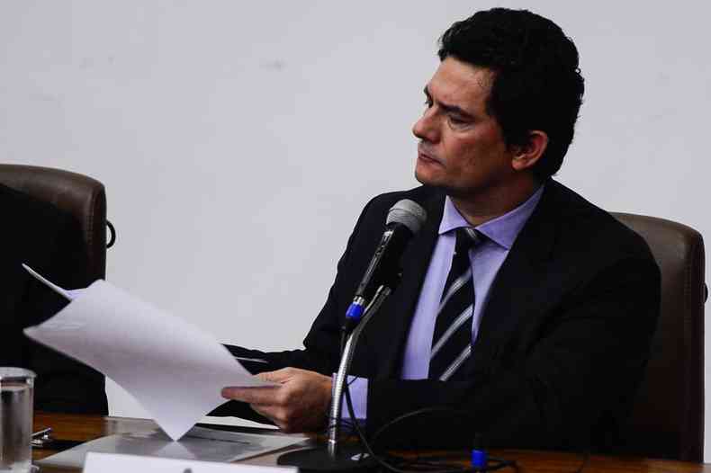 Ministro Sergio Moro defendeu a divulgao da ntegra da reunio ministerial com xingamentos de Bolsonaro(foto: MARCELLO CASAL JR./AGNCIA BRASIL)