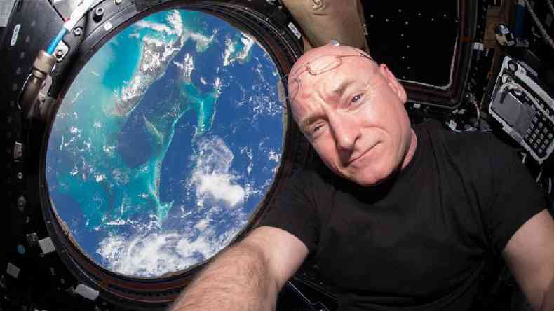 Scott Kelly quebrou o recorde americano de voos espaciais de longa durao(foto: NASA)