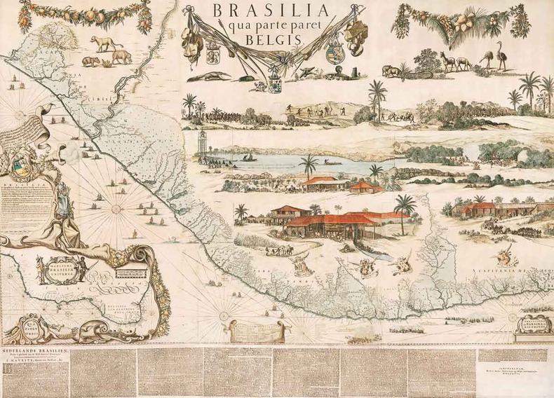 reproduo de mapa antigo da provincia do Rio Grande, no Nordeste do pas