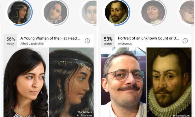 Art Selfie: comparação de rostos com obras de arte(foto: Divulgação/Google) Art Selfie: comparação de rostos com obras de arte(foto: Divulgação/Google)