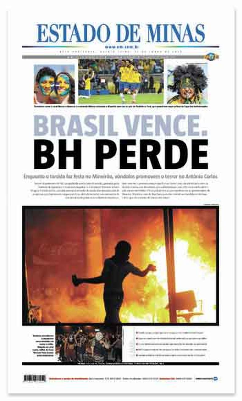 Capa do Em Brasil vence. BHperde