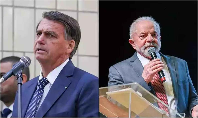 Montagem com Bolsonaro e Lula