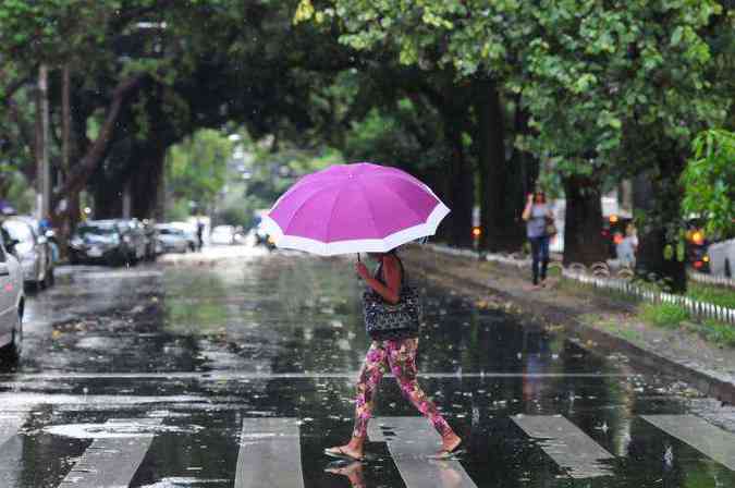 Na madrugada desta segunda-feira, moradores foram surpreendidos pela chuva(foto: Alexandre Guzanshe/EM/D.A Press)