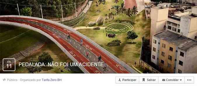A imagem do evento no Facebook mostra a projeo alternativa de como seria o Viaduto Batalha dos Guararapes com ciclovias e um parque no lugar da Avenida Pedro I(foto: Reproduo Facebook)